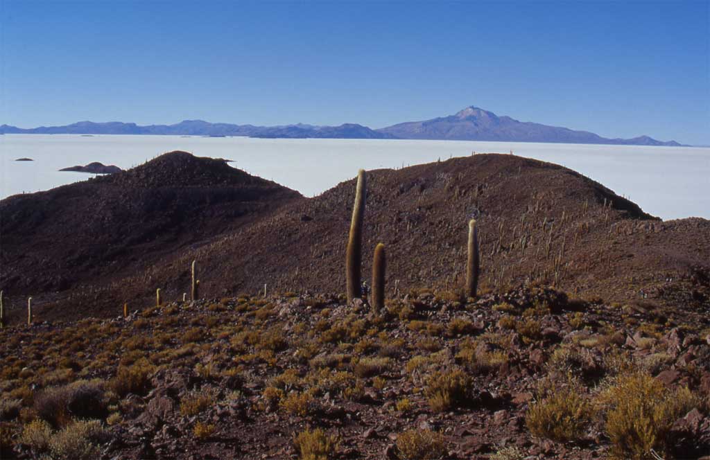 L’île de Lomo Pescado et le volcan Tunupa, le 17 août 2000