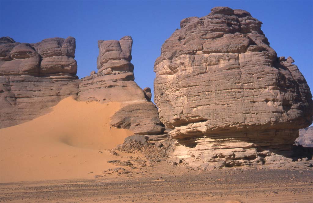 Formations de grès dans l’Acacus, le 19 février 2002