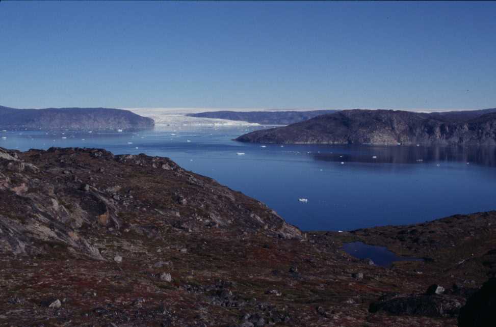 L’Inlandsis vu depuis notre balade sur Arve Prinsens, le 13 août 2002