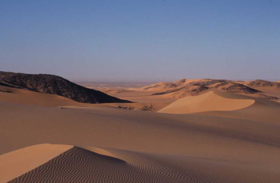 Vue vers l’immensité du Ténéré, près d’Issaouane, le 21 février 2004