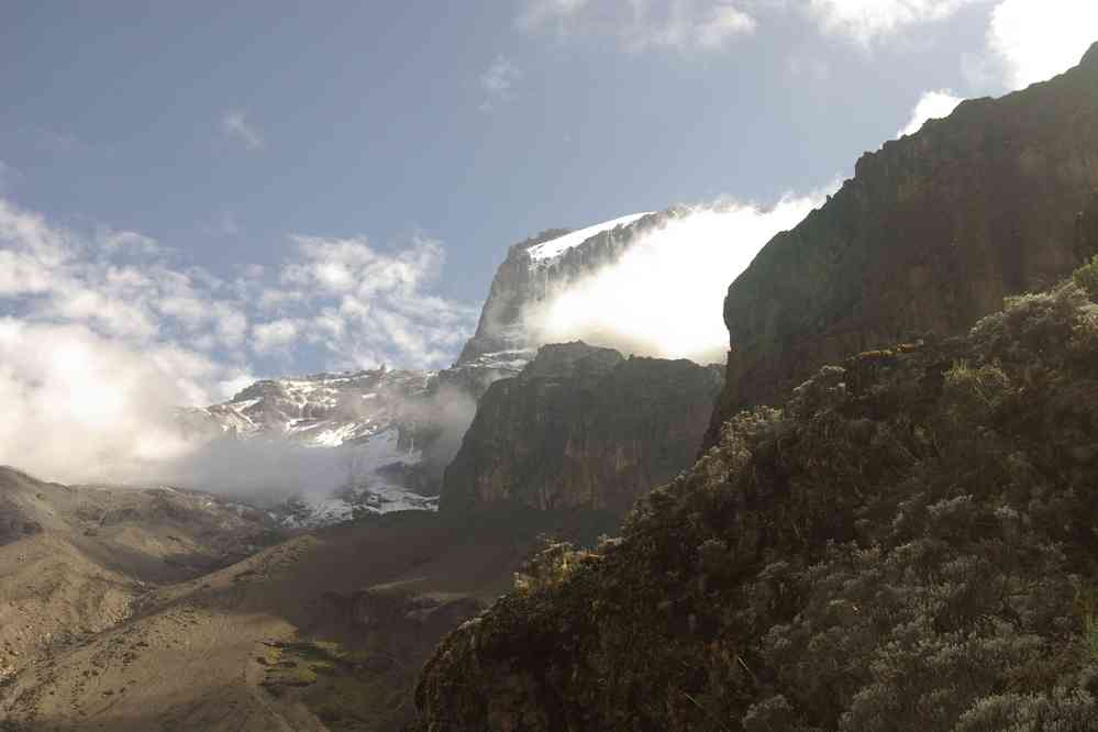 Le Kibo vu depuis la muraille de Barranco, le 14 février 2008