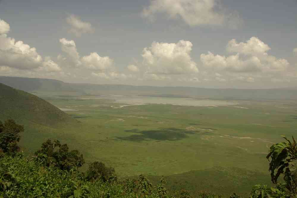 Vue générale du cratère du N’gorongoro, le 17 février 2008