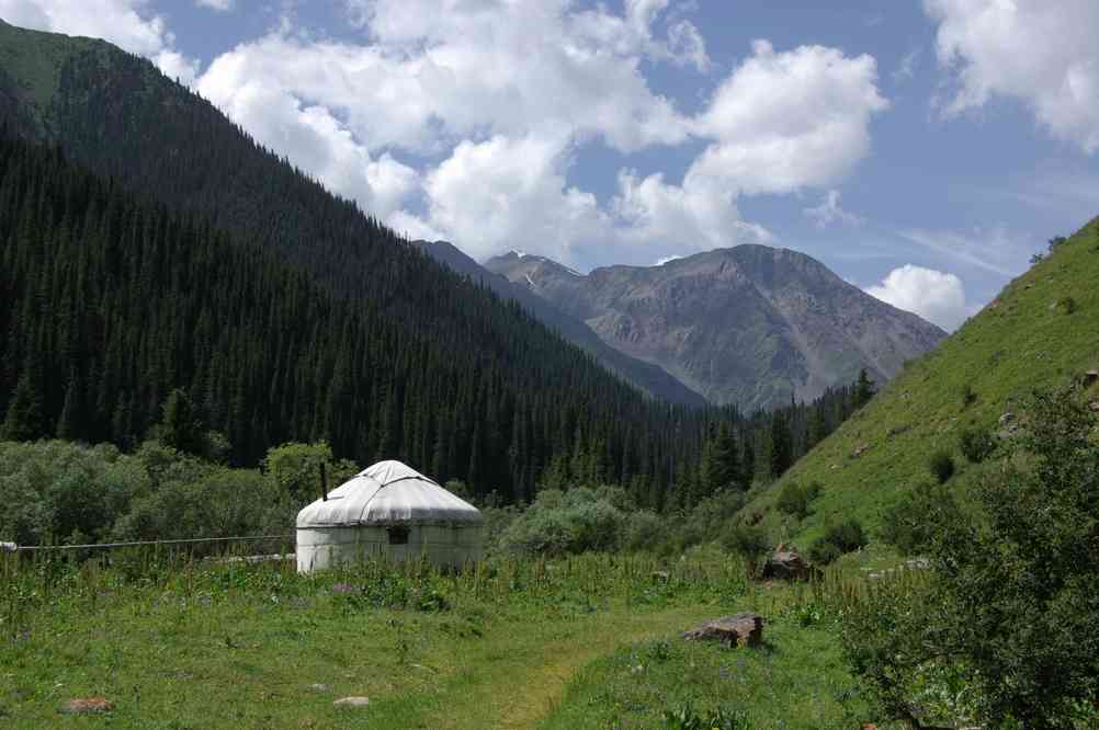 Yourte déserte dans la vallée de Tiouk Kopak, le 9 août 2009