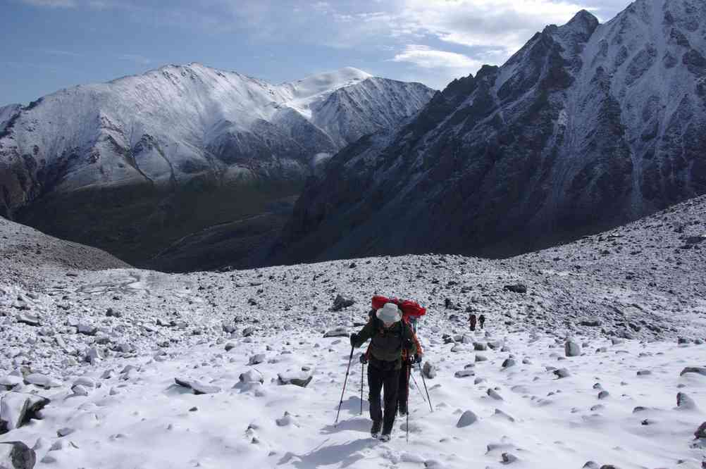 En direction du glacier de Nadejda (Надежда), le 14 août 2009