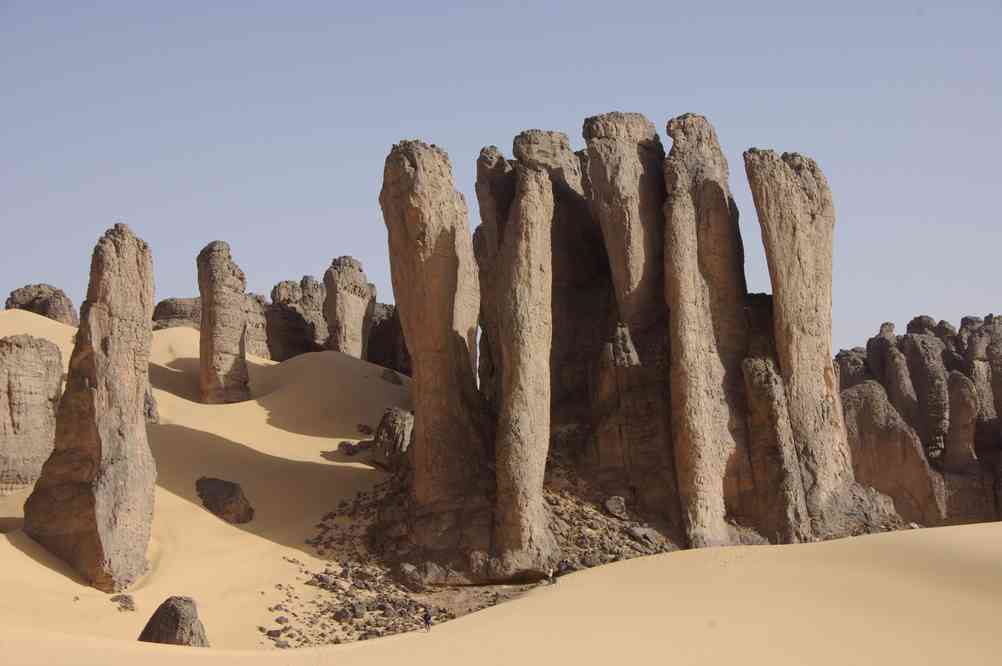 Colonnes de grès à Tin Akacheker, le 5 février 2010