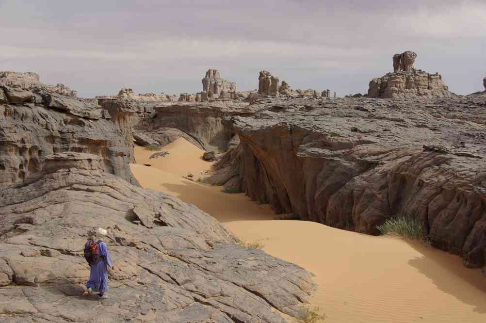 Petit cañon rempli de sable, entre Tenen Fasa et Tina Karem, le 28 janvier 2010