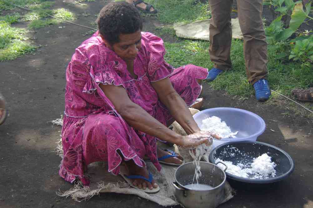 Démonstration de la confection du laplap, le 20 août 2011