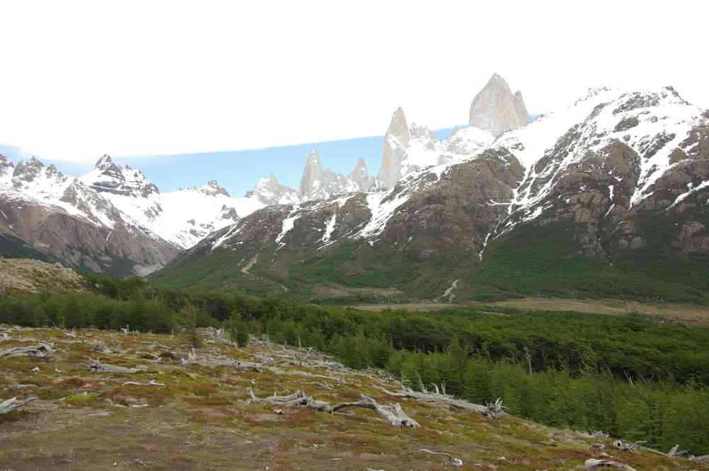 Les aiguilles Saint-Exupéry, Juarez, Poincenot, et le Fitz Roy, le 10 novembre 2012