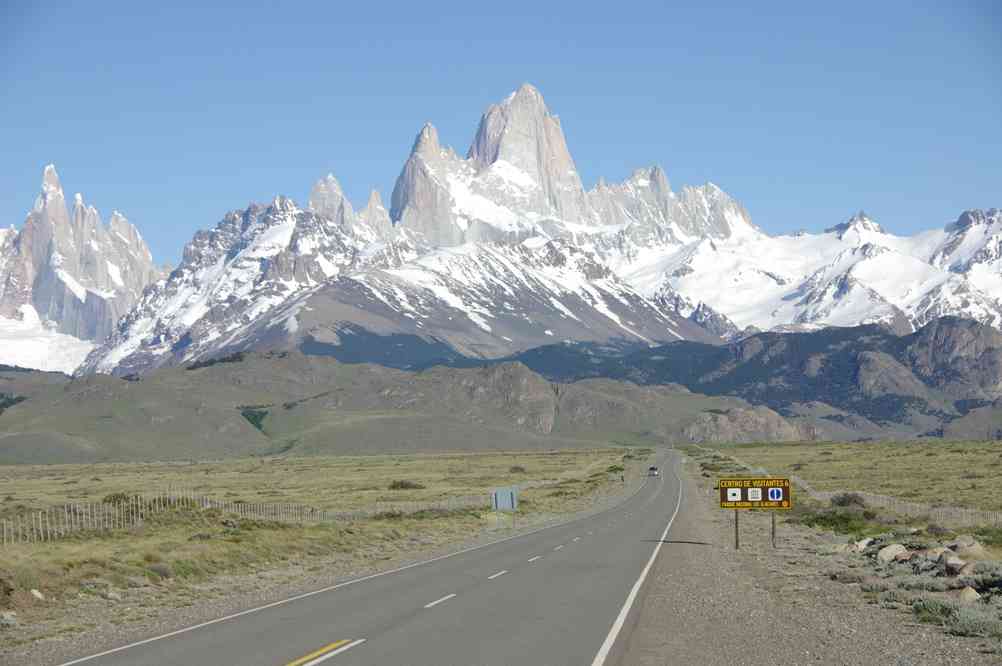 La route d’accès à Chaltén et le massif du Fitz Roy, le 12 novembre 2012