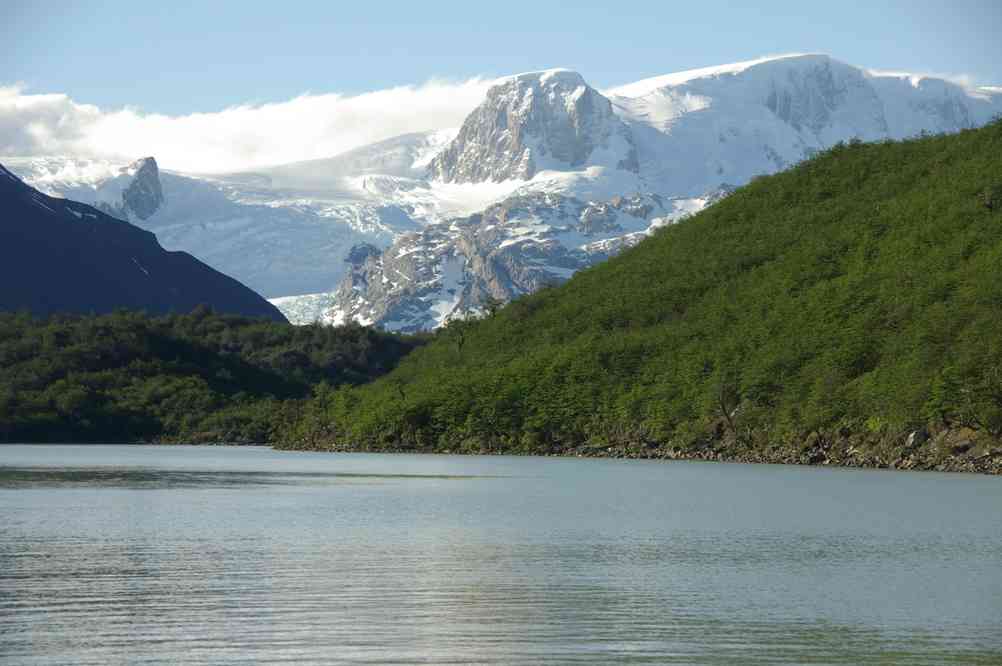 Le lac et le glacier Dickson au coucher du soleil, le 15 novembre 2012