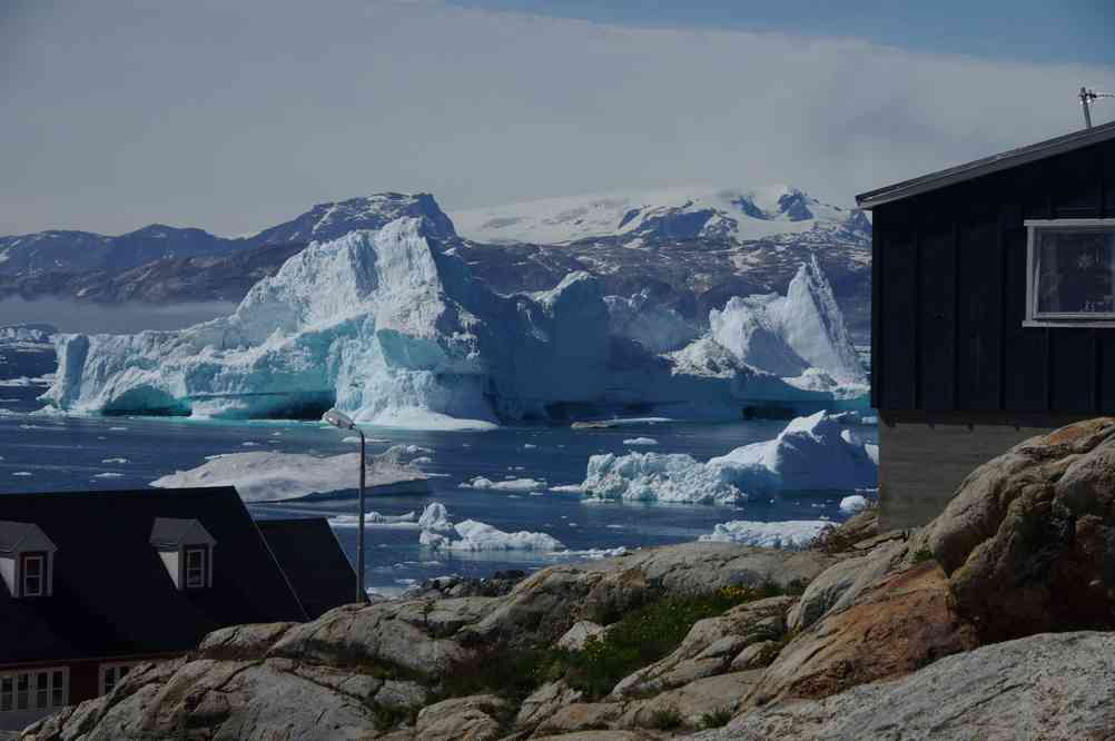 Le fjord de Sermilik vu depuis Tiniteqilâq, le 8 juillet 2014