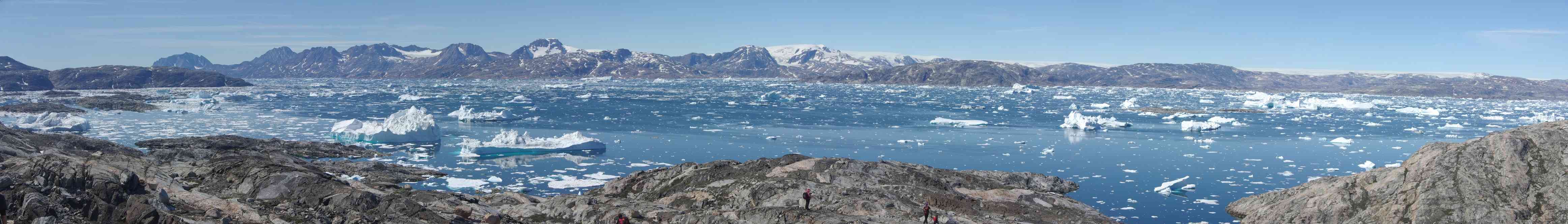 Vue panoramique du fjord Sermilik, le 12 juillet 2014