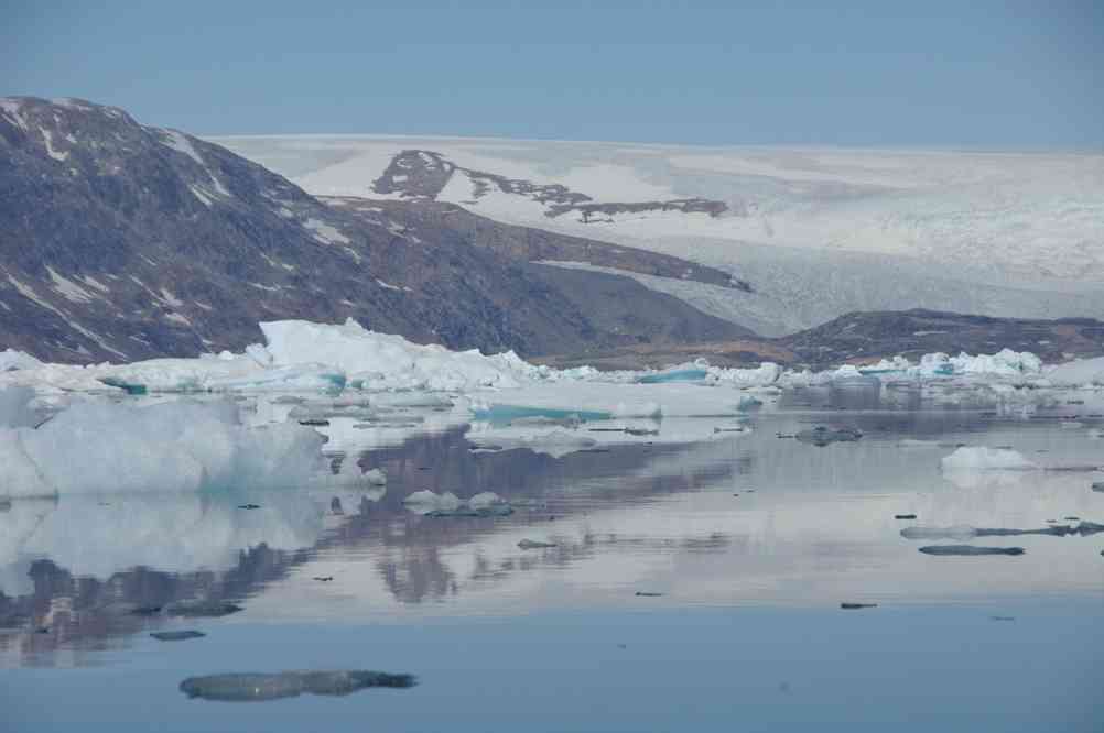 Entrée du Petersen, vers le glacier Brückner et le glacier Heim, le 14 juillet 2014