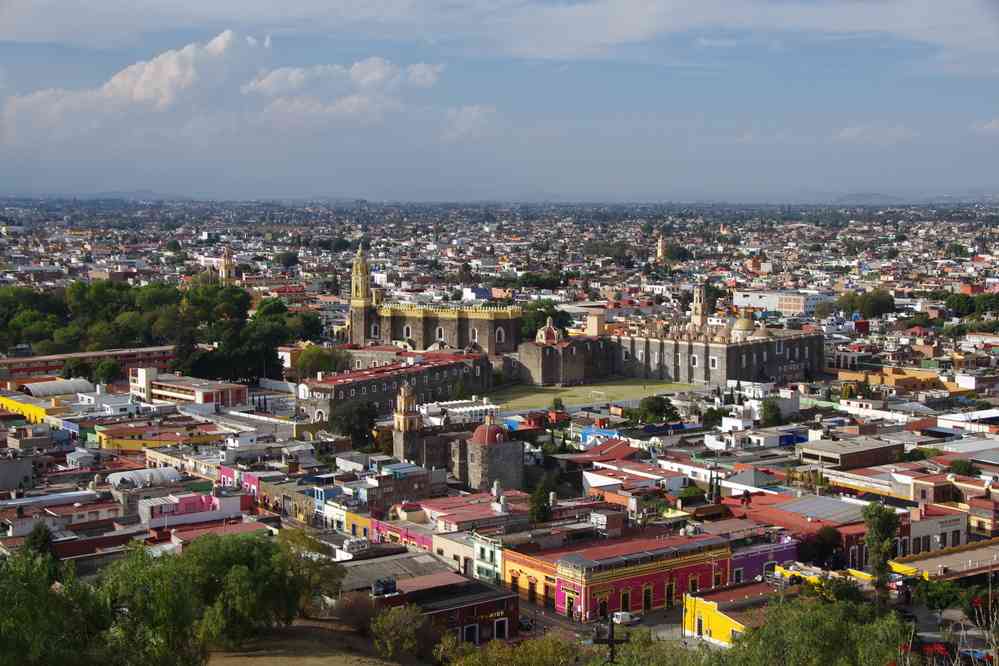 Vue depuis l’église Nuestra Señora de los Remedios à Cholula, le 18 janvier 2016