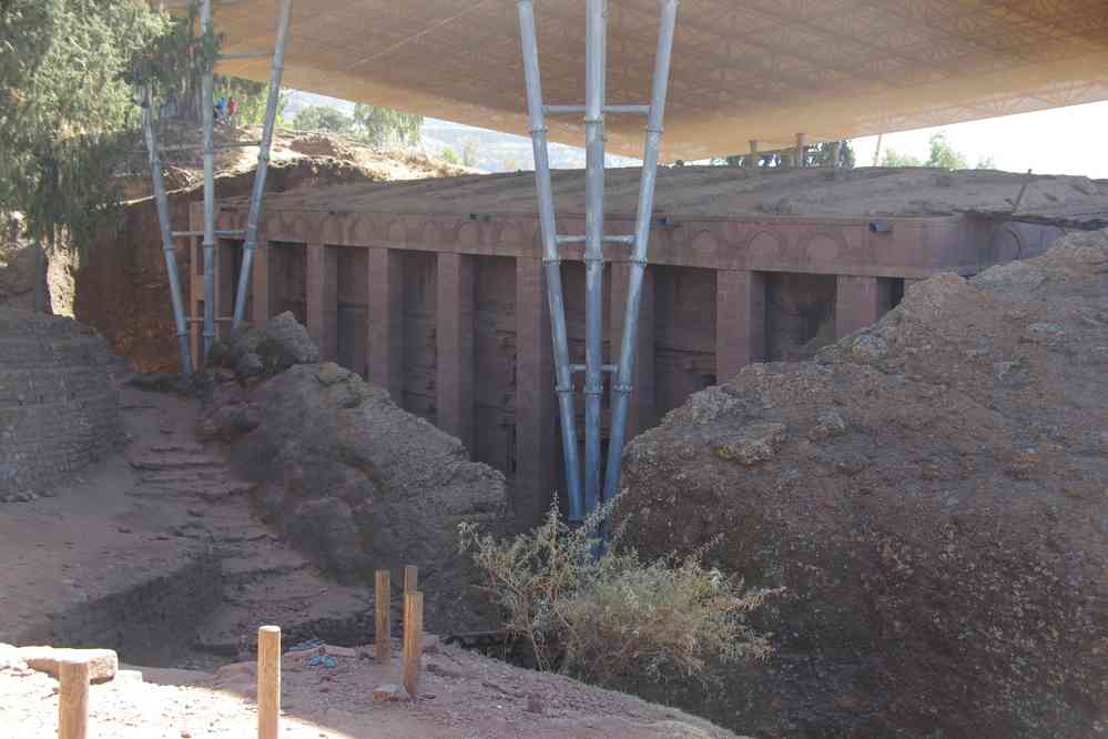 Lalibela (ላሊበላ), église de Bete Medhane Alem (ቤተ መድኃኔ ዓለም), le 9 janvier 2017