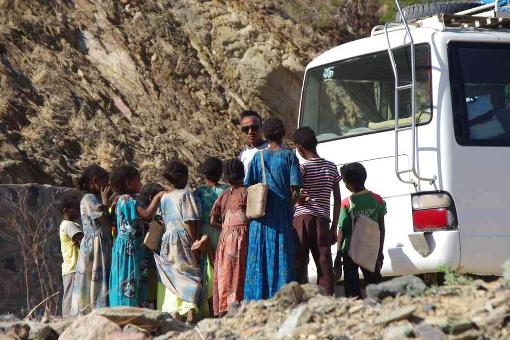 Halte sur la route du parc du Simien, le 16 janvier 2017