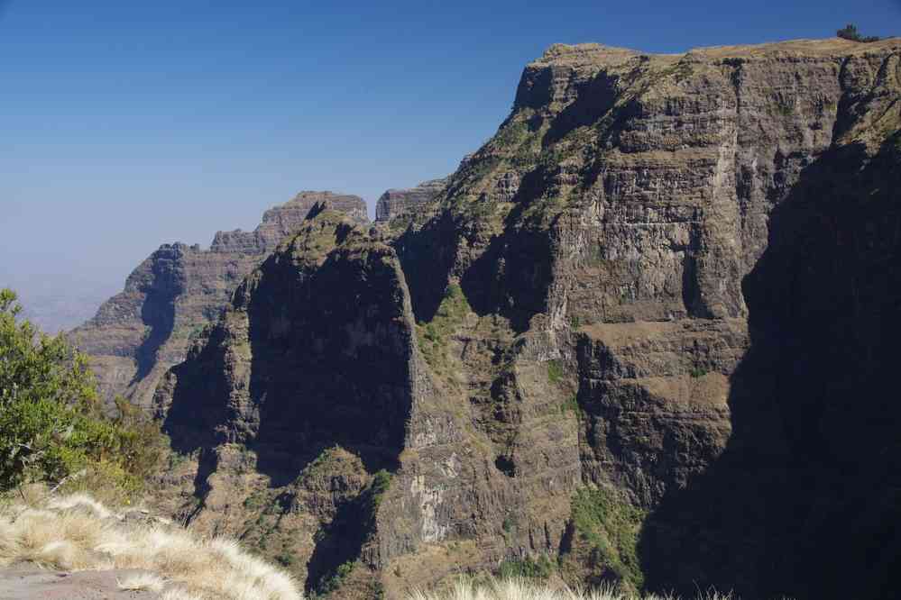 Trek dans le Simien (belvédère impressionnant sur la cascade), le 17 janvier 2017