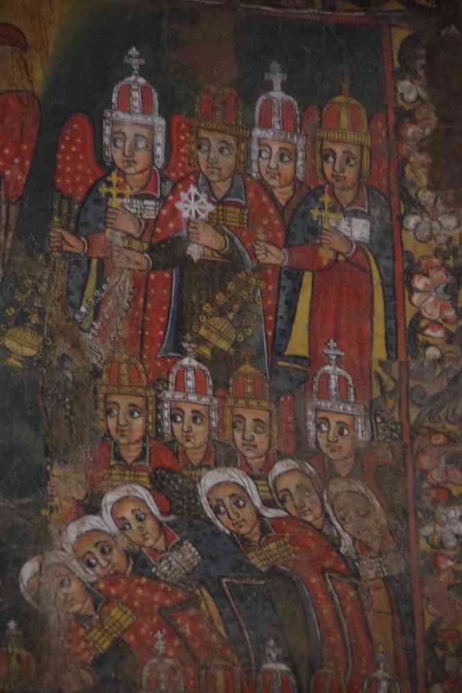 Gondar (ጎንደር), fresques de l’église Debré Birhan Sélassié (የደብረ ብርሃን ሰላሴ), le 20 janvier 2017