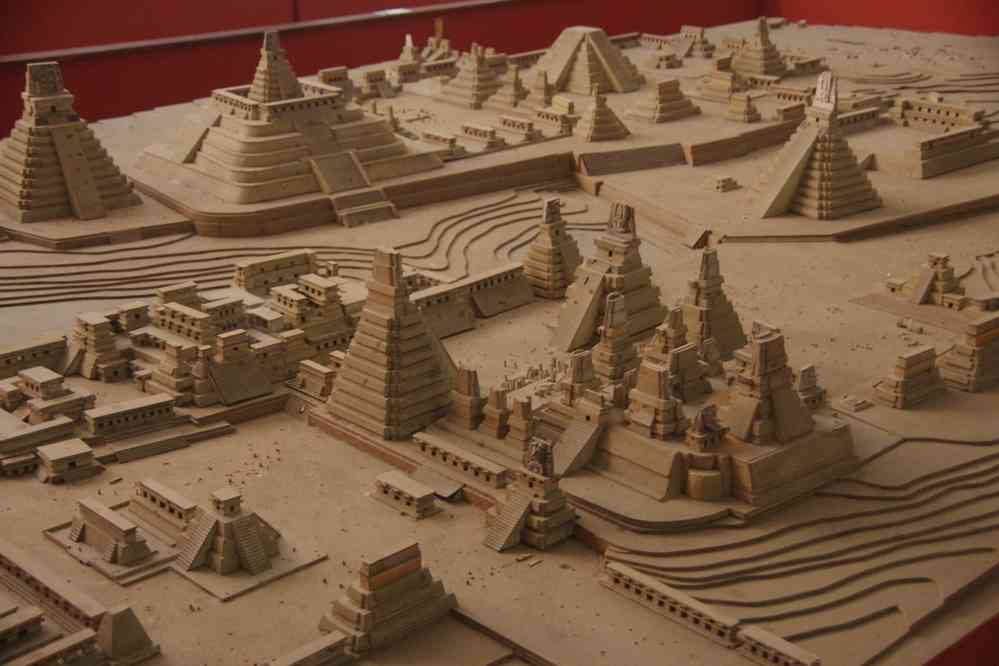 Guatémala, maquette de Tikal, musée d’archéologie et d’éthnologie, le 22 février 2020