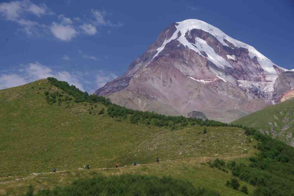 En direction du mont Kazbek (ყაზბეგი), le 7 août 2017