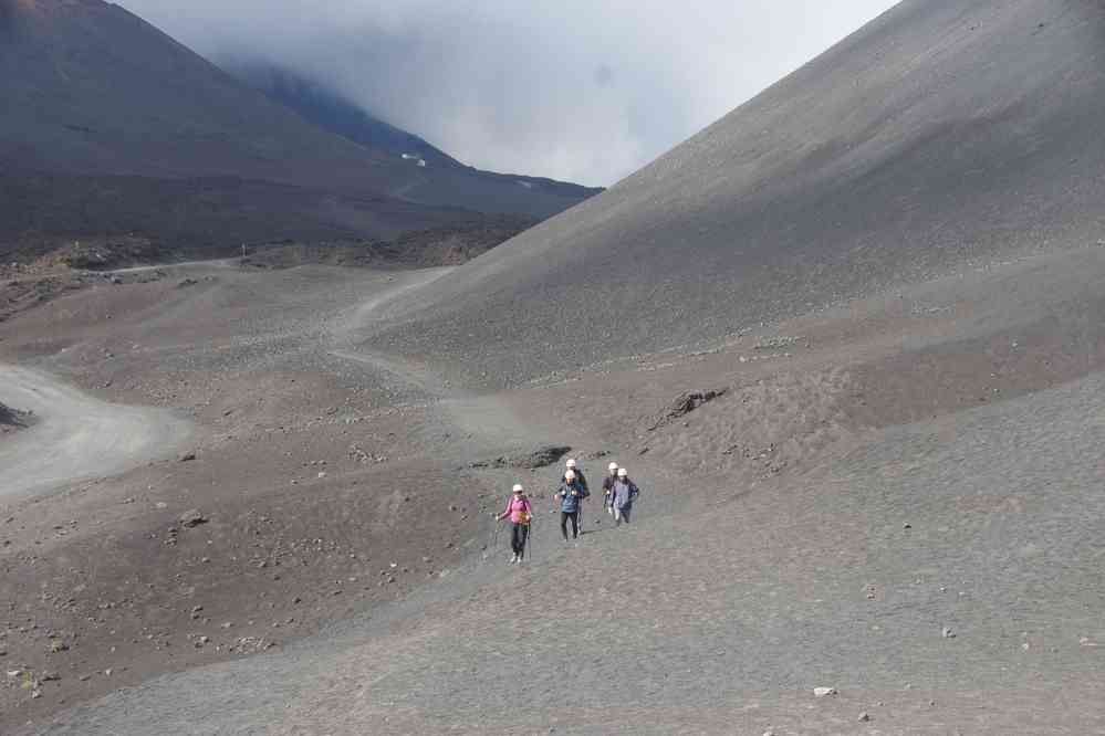 Etna : retour vers le télécabine, le 7 août 2020