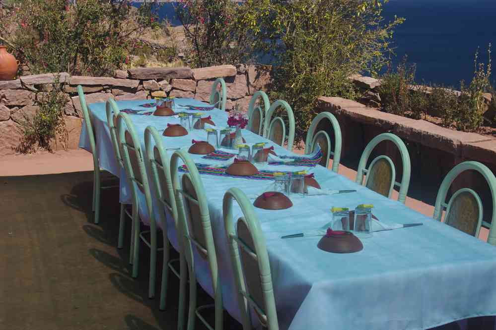 Lac Titicaca, randonnée dans l’île de Taquile, le 7 août 2024. Le restaurant où nous avons déjeuné