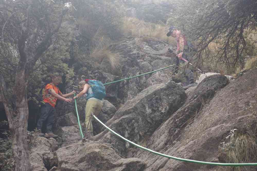Passage scabreux du sentier, le 18 août 2024